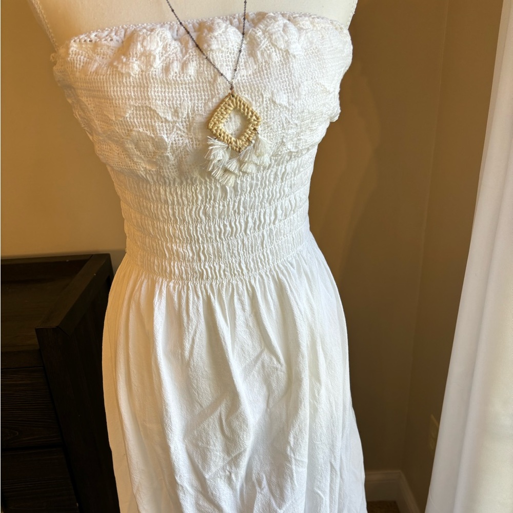 White sleeveless dress- perfect for beach